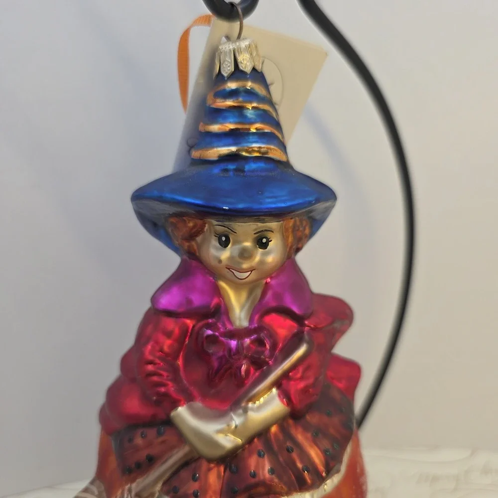 Christopher Radko Sit A Spell Witch Pumpkin Cat Halloween Ornament 1999 99-081-0